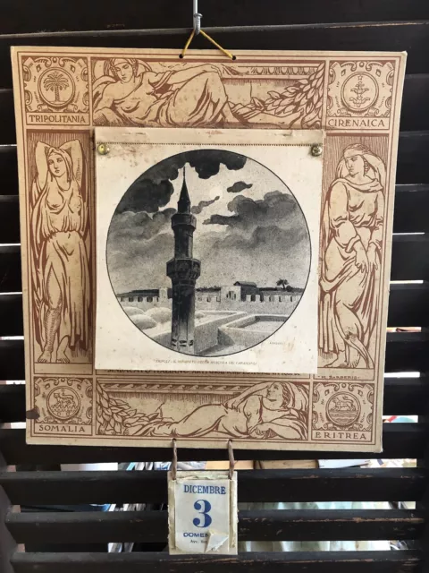 Calendario coloniale artistico Barberis - Rondini xilografie Art Deco