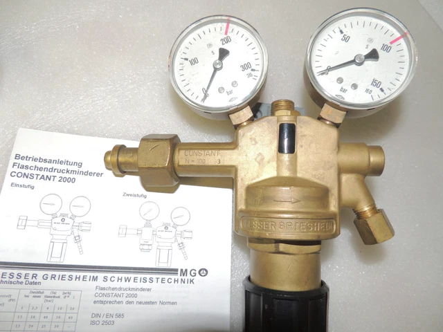 Messer Constant 2000 Druckminderer Für Argon & CO2 – 200 Bar, Mit BAM-Zulassung