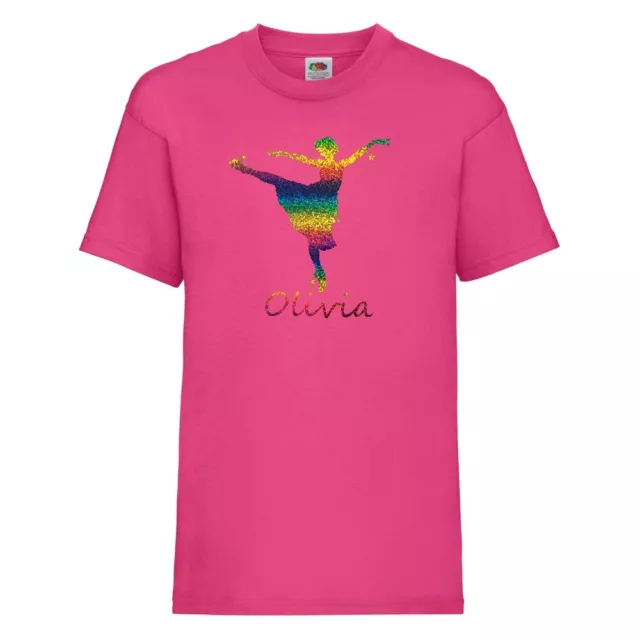 T-shirt design ginnastica BAMBINI personalizzata con il tuo nome top età 3-13 NUOVA 3