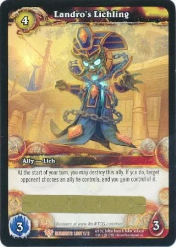 WOW World of Warcraft TCG Unscratched Loot Card Landro's Lichling WOW PET