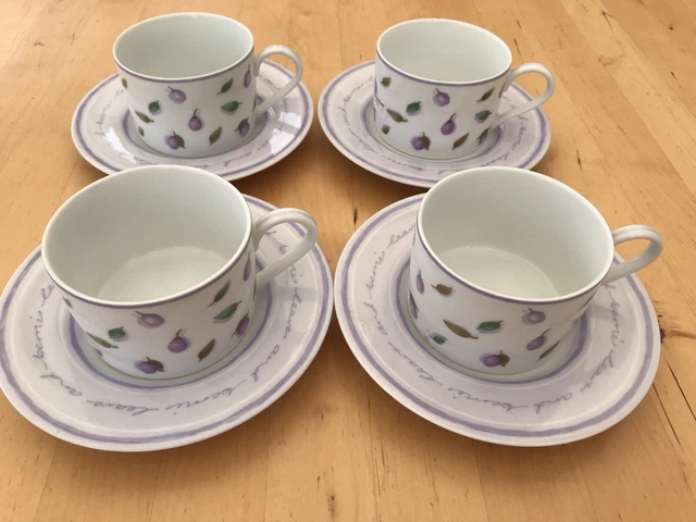 Marks & Spencer Berries & Leaves Cup & Saucer   x 4