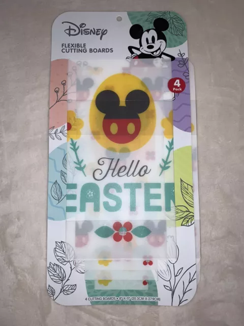 Paquete de 4 tablas de cortar flexibles Disney Mickey Mouse de 8"" x 11"" flores de Pascua