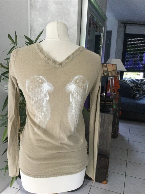 Pull Berenice Rayures Beige Marine Taille M - Occasion Très Bon état, Synthétique