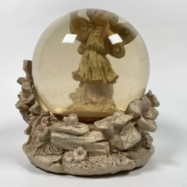 Globo da neve angelo vintage donna base floreale ceramica design globo raro