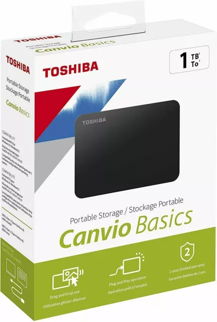Hard Disk Esterno 1Tb Toshiba Hd 2.5 Usb 3.0 Canvio Basics Nero Hdtb510Ek3Aa 2