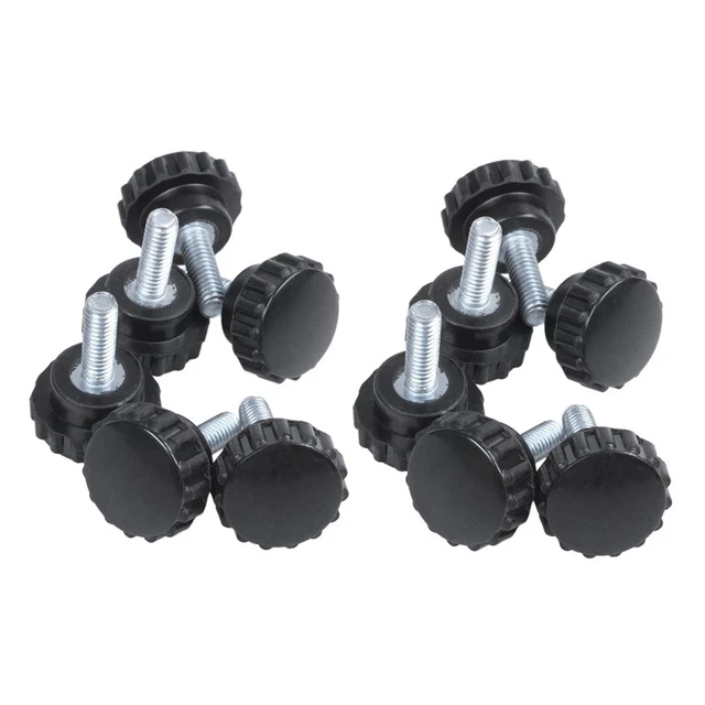 12 Pcs M4X10 Threaded Knurled Thumbscrew Grip Knobs Thumb Screw H5C9