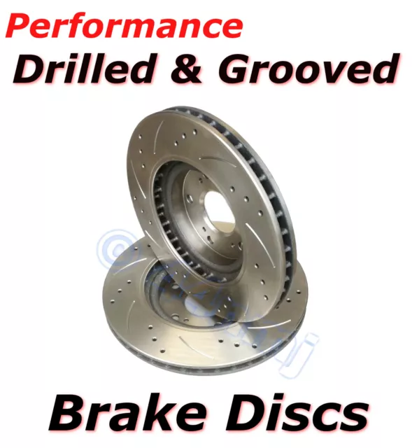 Performance Upgrade Drilled & Grooved  Front Vented 282mm Brake Discs High Quali