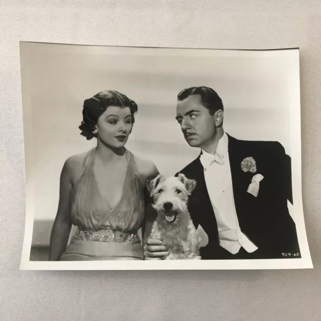 Vintage Actress Actor Dog Photo Photograph Modern Print Myrna Loy William Powell