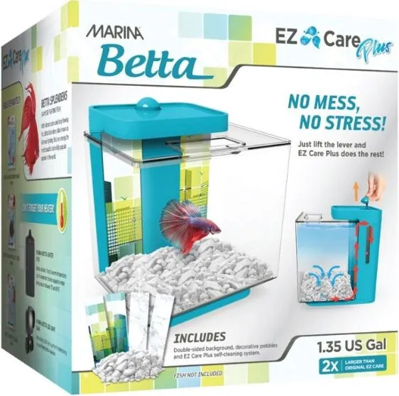 Marina Betta EZ Care Plus Aquarium Kit 1.35 Gallons Blue - 1 count 13337