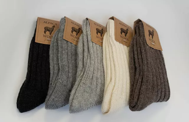 Alpaca Wool Socks 2 Pairs, Extra Thick Natural Thermal Winter Socks Home  Sock