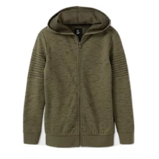 Art Class Boys Moto Sleeve Green Hoodie Sweatshirt Zip Up Hoodie Olive Green