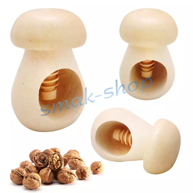 Wooden Spiral Screw Nutcracker Cracker Mushroom Nut Shell Cracker Crusher