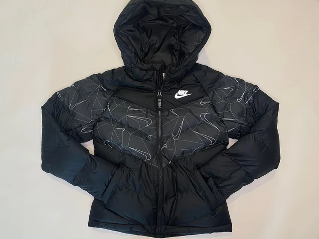 Nike Sportswear Synthetic Fill Swoosh Puffer Jacket Black Boys Dj8530-010 - M