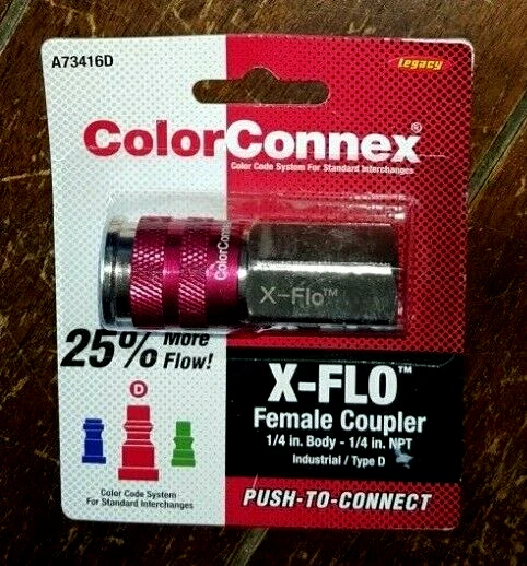 Acoplador hembra Legacy Color Connex X-Flo ~ industrial/tipo D~ #A73416D