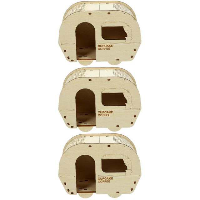 3 piezas de hámster dormitorio hámster madera escondite hámster café - ropa de cama