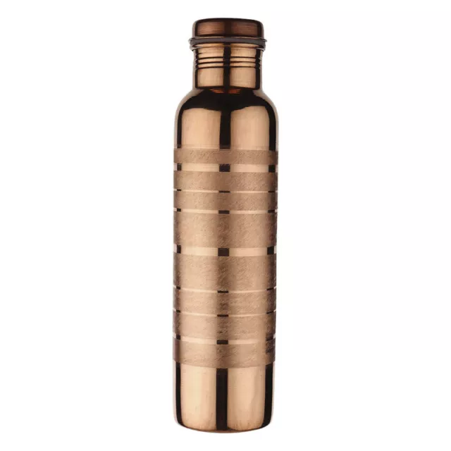 100% Pure Copper Water Bottle Silver Touch For Ayurvedic Health Benefits 1000 ML 2