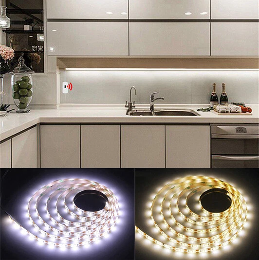 Luz de fondo LED ENCENDIDA Sensor Apagada Impermeable USB LED TV Cocina DC 5V Tira de LED