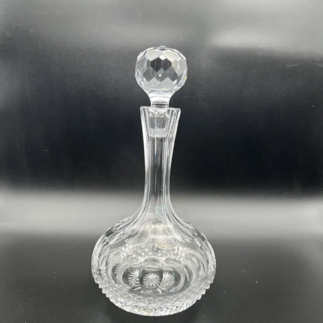 Antique Vintage Cut Glass Crystal Decanter With Stopper 12”