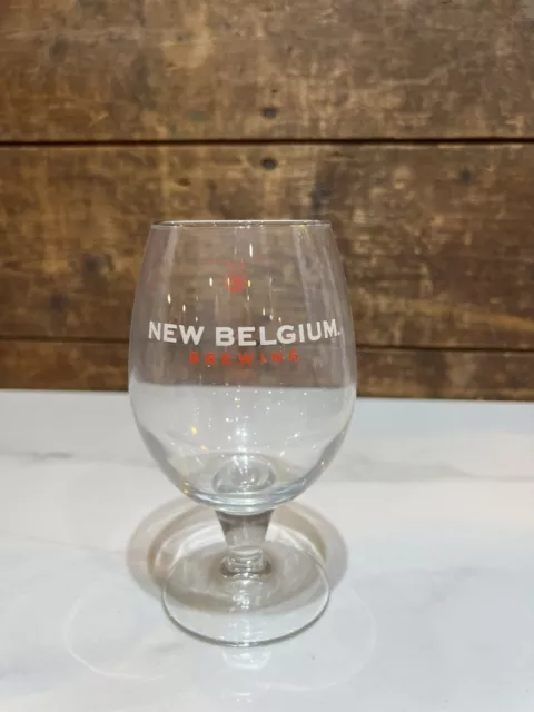 NEW BELGIUM BREWING 18oz BEER GLASS Brand New Stemmed Pint Tulip Chalice Pint