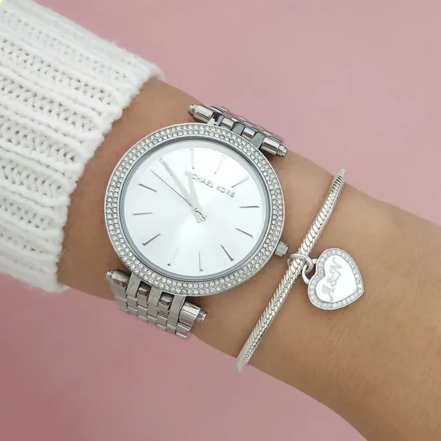 Michael Kors Darci MK3190 Armbanduhr für Damen Quartz MK Uhr Silber Edelstahl