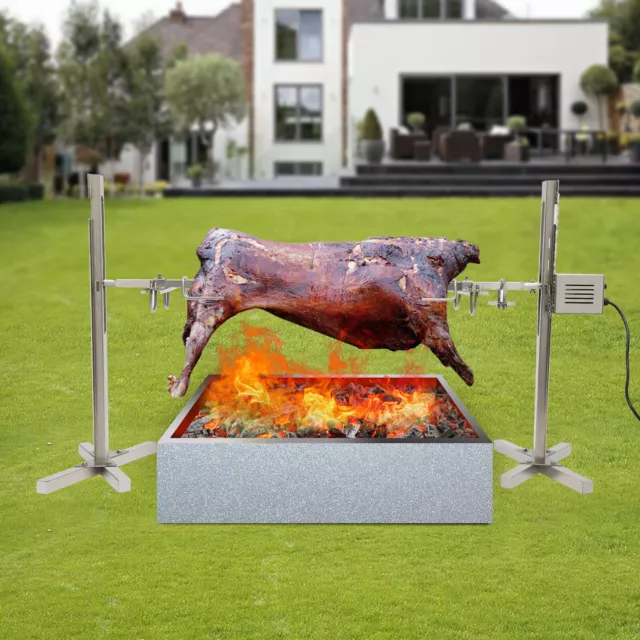 53 in Electric BBQ Spit Roaster Hog Roast Machine Rotisserie Grill Roasting 220V