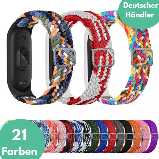 Ersatz Armband für Xiaomi Mi Band 3 4 5 6 7 Nylon Fitness Sport Geflochten ✅