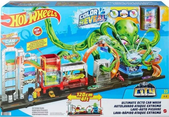 Hot Wheels City Ultimate Octo Car Wash Playset with No-Spill Water Tanks. 120cm