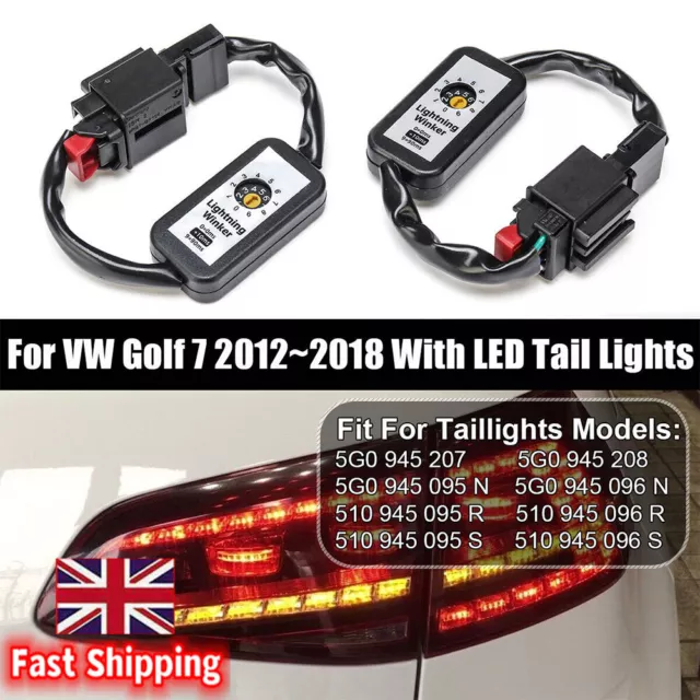 2pcs Dynamic Turn Signal Indicator LED Taillight Blinker Module Cable For Golf