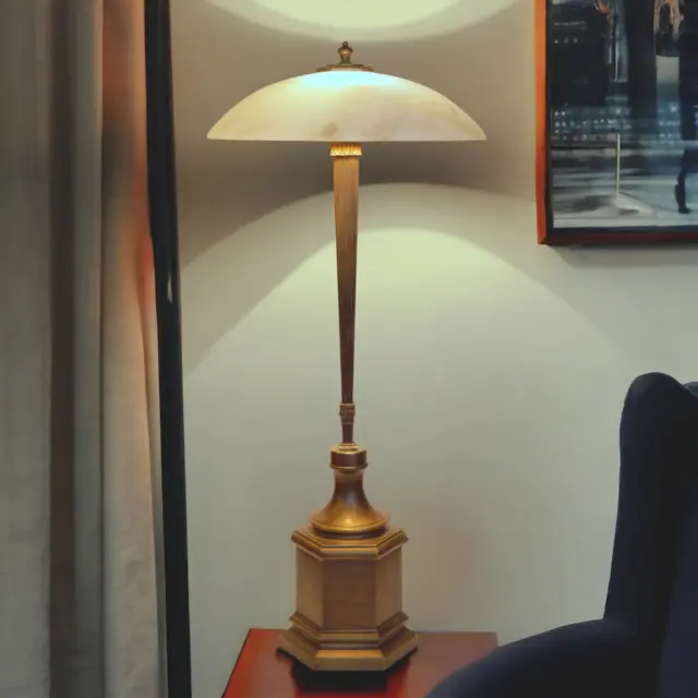 Einzigartige Art Deco Tischleuchte "PARIS" Messinglampe Unikat