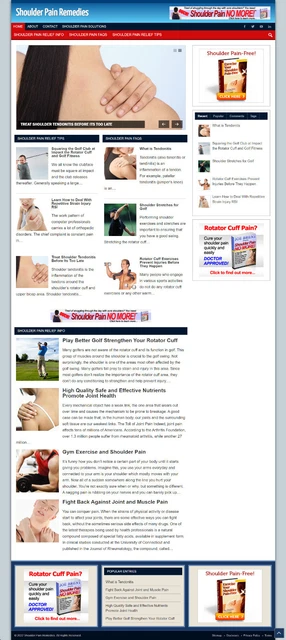 Spalla Dolore Suggerimento Sito Web per Vendita - Affiliates +1 Mesi Hosting