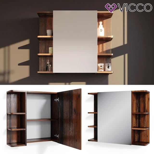 Mai & Mai Armoire Suspendue De Salle De Bain Avec Miroir Armoire De Toilette Meuble Miroir Avec 3 Portes 100x15x70 Cm Blanc Mat Spiegelsr 02 92242250