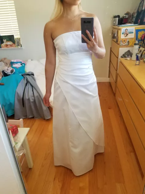 White Strapless Gown Wedding or Confirmation Dress Size 4