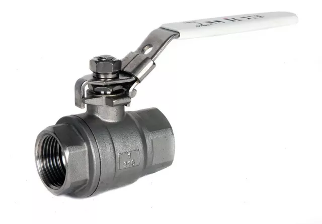 STAINLESS STEEL 316 BSPT 2 PIECE LEVER BALL VALVE - Sizes 1/4" To 3"