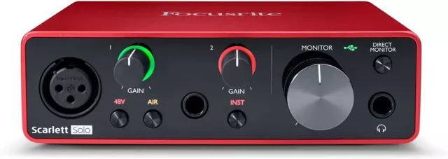 Focusrite Scarlett Solo USB 3è Génération Interface Audio Guitariste Chanteur