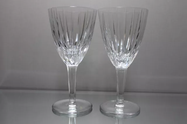 Two (2) Astral PEERAGE Crystal Water Glasses Vertical Cut EXCELLENT 1985 - 1997