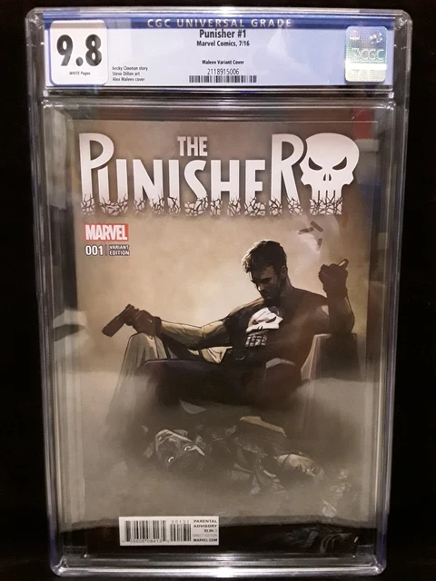 CGC 9.8 Punisher # 1 (2016) 1:25 Alex Maleev Variant NM/MT Daredevil Netflix MCU