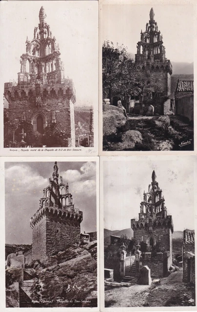 Lot de 4 cartes postales anciennes old postcards NYONS DRÔME chapelle nd de bon