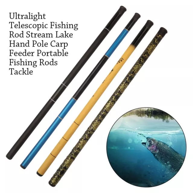 PORTABLE TELESCOPIC FISHING Rod Ultralight Fishing Tackle Carp Feeder Lake  $13.55 - PicClick AU