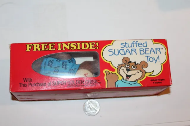 VTG UNUSED 1980 Post Cereal Sugar Bear Super Golden Crisp Stuffed Plush Toy NOS