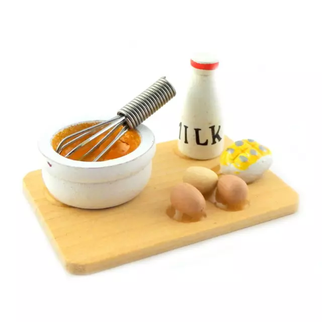 Melody Jane Dolls House Food Preparation Set on Board Whisking Miniature Kitchen