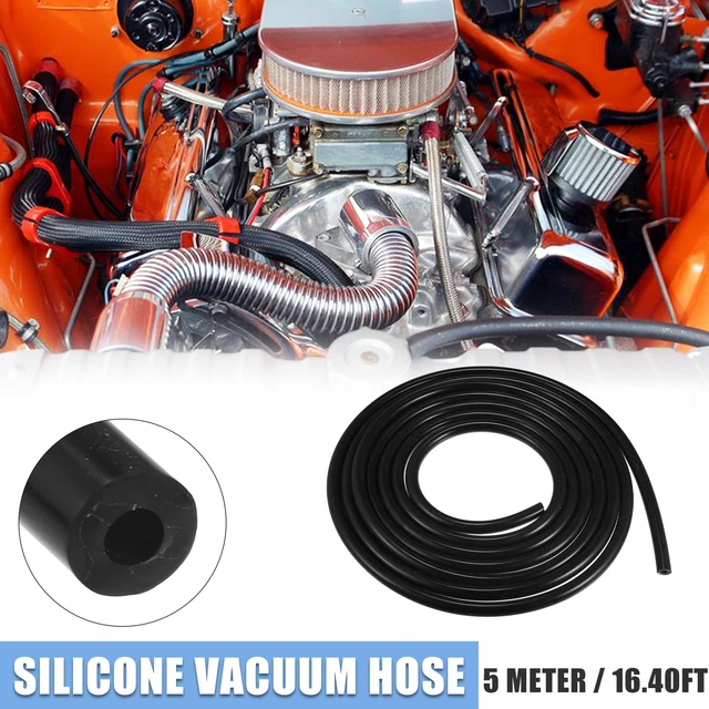 5mm ID 16.40ft Car Silicone Vacuum Hose Pipe Water Air Boost Line Tube Black