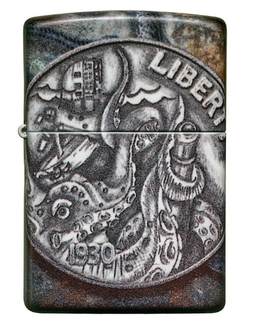 Zippo - Zippo  540 Pirate Dubloon & Kraken Sea Monster Design - 49434 -  Bnib