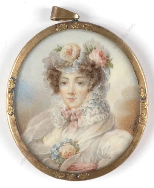 Mme Emma Dupuy-Laurent (fl.1822-1834) "Portrait of a lady" miniature, 1815/20(m)