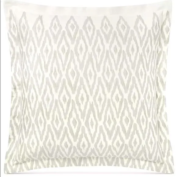 TOMMY HILFIGER Cordillera Ikat European Sham. Color:Grey/Beige