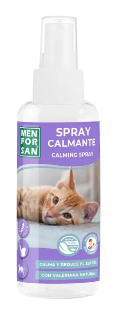 Menforsan Spray Apaisant pour Chats 60ml à la Valériane Naturelle Réduit Le S...