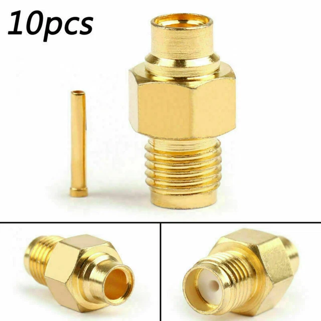 10Pcs SMA Female Jack Solder per Semi-rigid RG402 0.141" Cavo RF Connettore Q