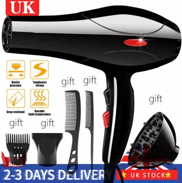 2200W Professional Hair Dryer Nozzle Concentrator Blower Pro Salon Heat Gift UK