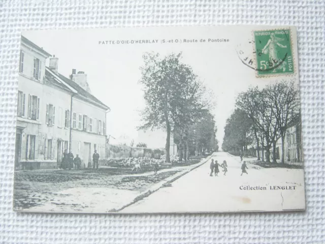 CPA carte postale ancienne PATTE D'OIE D 'HERBLAY - route de Pontoise