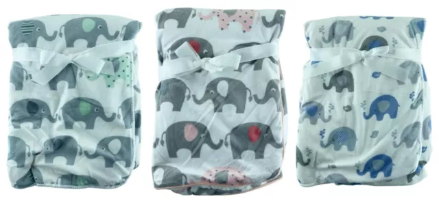 Newborn Soft Baby Blanket Crib Pram Cot Boys Girls Infant Cotton Fleece Fur Back