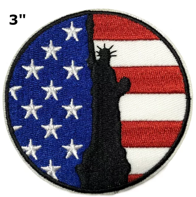 Patch, Embroidered Patch (Iron-On or Sew-On), Thin Red Line American Flag  These Colors Don't Run Patch, 3.5 x 2